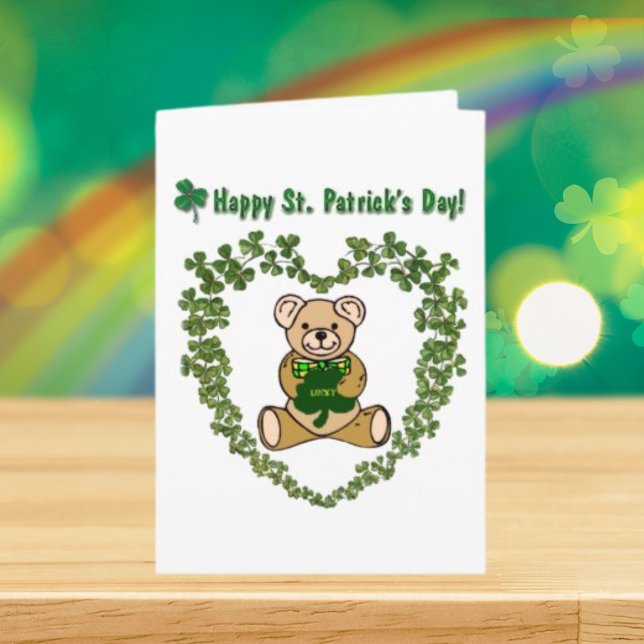 Ruas felizes, Cartão de Urso do Dia de Patrick (Happy St. Patrick's Day Bear Card)