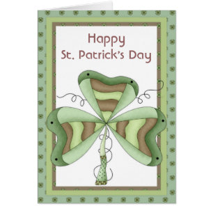 Ruas felizes do irlandês Shamrock 2. Cartão do Dia