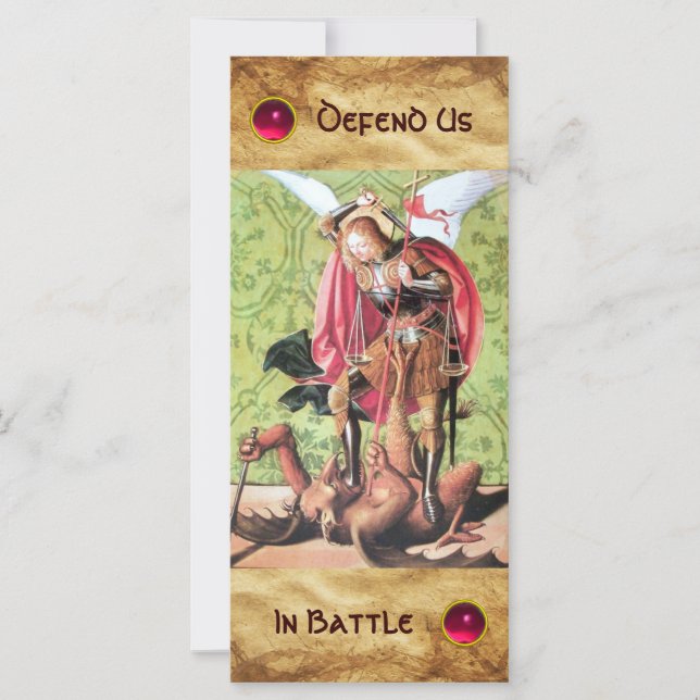 RUAS. MICHAEL, DRAGÃO E JUSTIÇA Cartão de Oração (Frente)