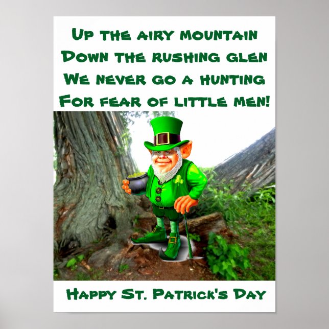 RUAS. Poster DE PATRICK DAY LEPRECHAUN POEM (Frente)