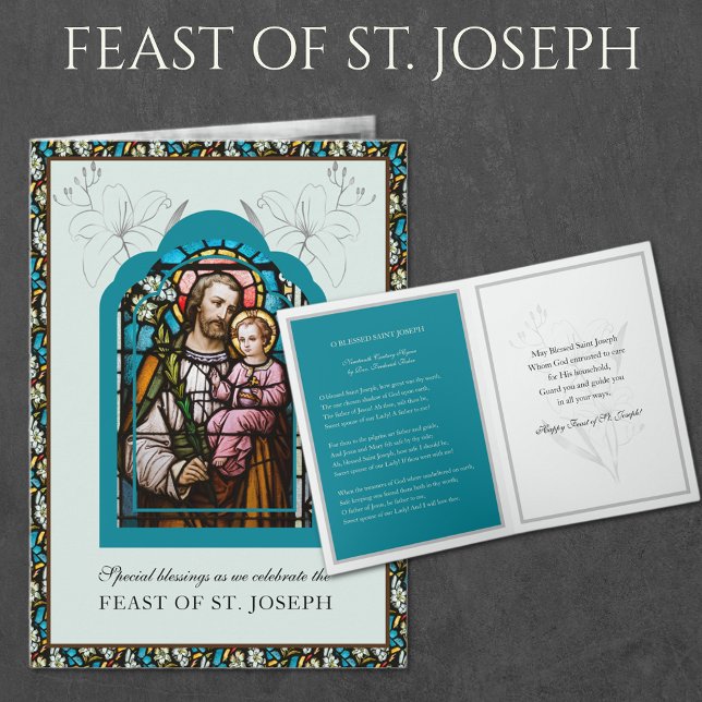 Ruas Religiosas Católicas. Cartão de Oração Joseph (Feast of St, Joseph Patron Saint of Catholic Church)