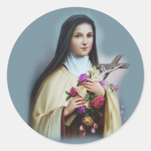 Ruas. Terese de Lisieux com crucifixo/rosa adesivo