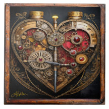 Rubis e Engrenagens Steampunk Coração Sombrio