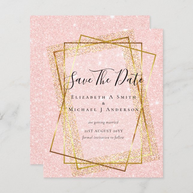 RUBRICA ORÇAMENTAL SALVAR DATAS Glitter Dourado Ge (Frente/Verso)