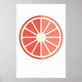 Ruby Citrus Retro Fruta Poster 60's 70