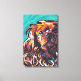 Ruby King Charles Cavalier Canvas Wrapped Pop Art