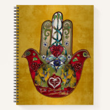 Ruby Pomegranate Heart Bird Hamsa