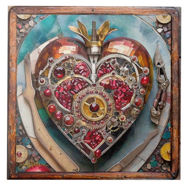 Ruby Pomegranate Heart Steampunk (Frente)