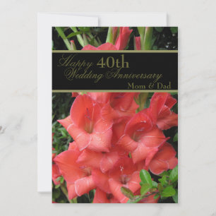 Ruby Red 40º Aniversário de Casamento Mãe e Pai