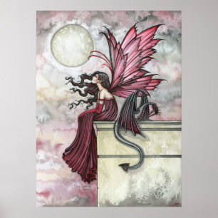 Ruby Red Fairy Dragon Poster