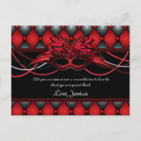 Ruby Red Mascarada Obrigado Cartões