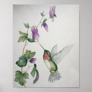 Ruby=tropeçado Gimingbird Garden Fuchsia Poster