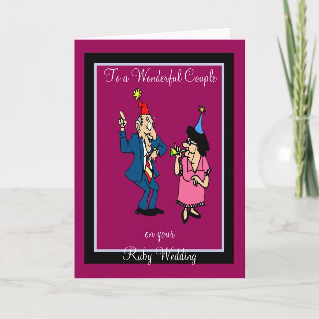 RUBY WEDDING ANIVERSARY GREETING CARTÃO (Frente)
