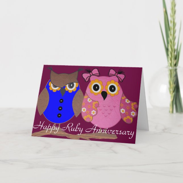 RUBY WEDDING ANIVERSARY GREETING CARTÃO (Frente)