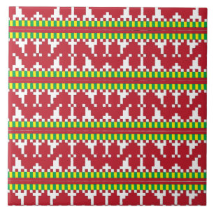 Rucava Red and White Foley Geométrico I