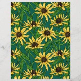 Rudbekia amarela em verde escuro