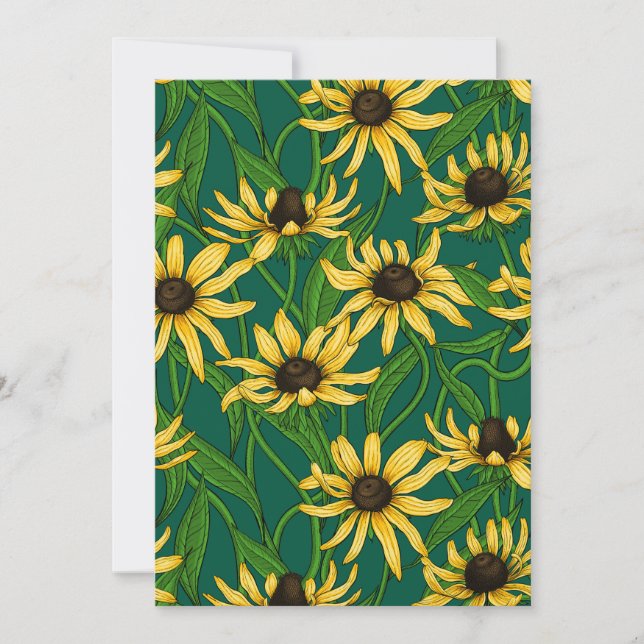 Rudbekia amarela em verde escuro (Frente)