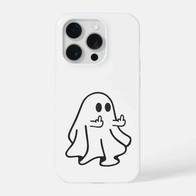 Rude Ghost – Funny Offensive Halloween iPhone Case (Verso)