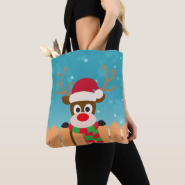 Rudolph Cute A Rena Nose Vermelha | Tote Bag