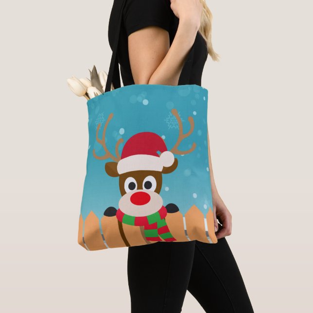 Rudolph Cute A Rena Nose Vermelha | Tote Bag (Close Up)