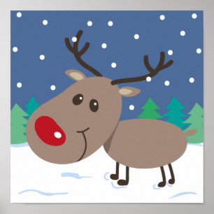Rudolph Cute - Poster