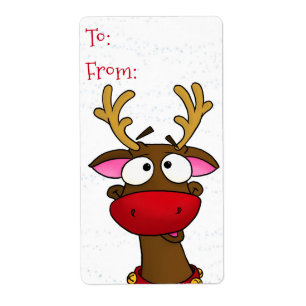 Rudolph, etiquetas do Tag do presente