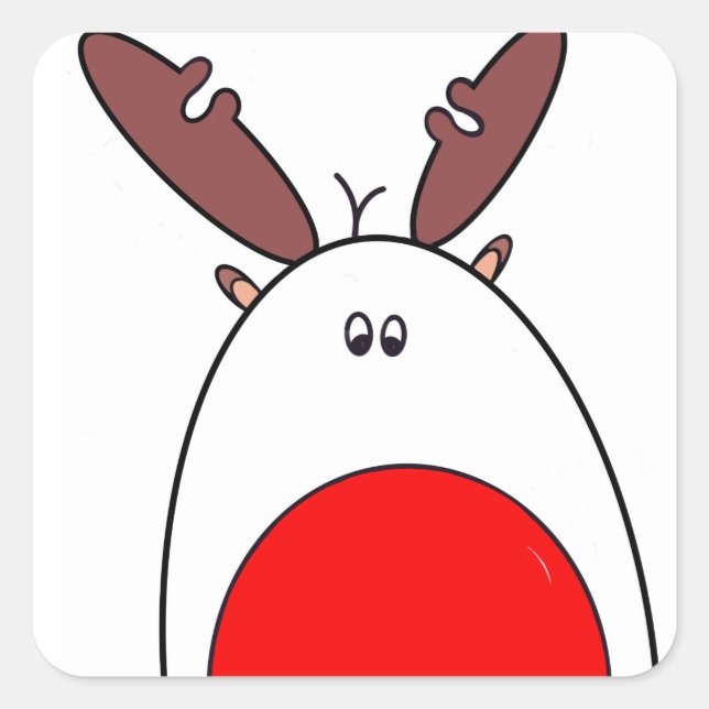 Rudolph, o adesivo de Natal da Reindeer Vermelha (Frente)