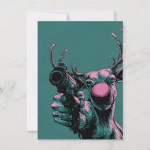 Rudolph tem uma Pistola Cartões de Natal Engraçado