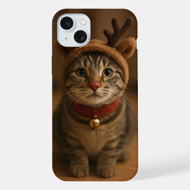 Rudolph the Cat iPhone 15 Plus Case (Verso)
