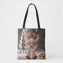 Rudolph Tote Tote Bag Reindeer de Natal Estrilizad