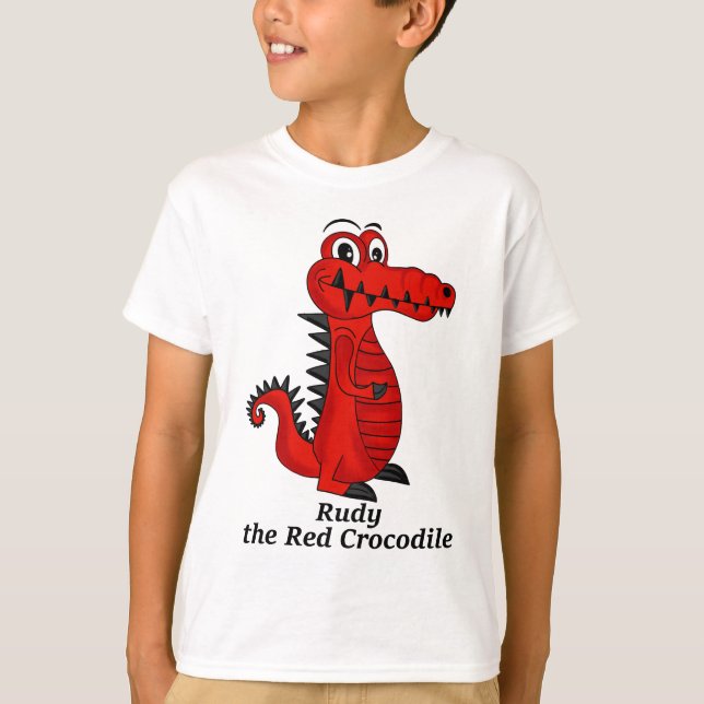 Rudy, o Camisa T do Crocodilo Vermelho (Frente)
