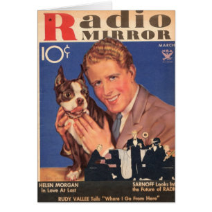 Rudy Vallee e cartão do cão do Scottie