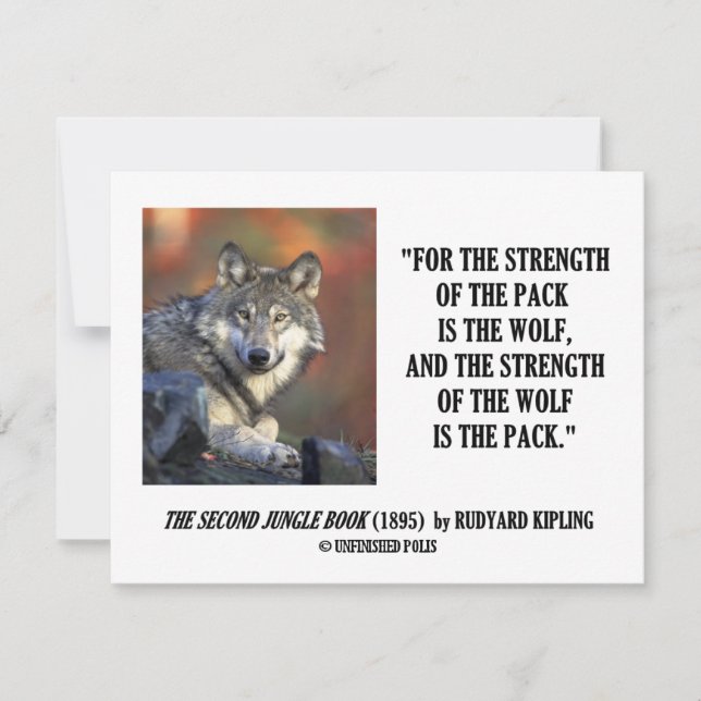 Rudyard Kipling Força Da Citação Do Lobo-De-Pack (Frente)