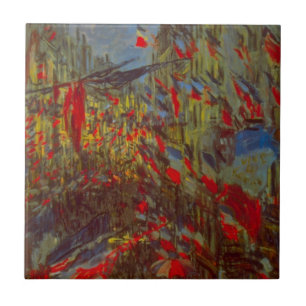 Rue Montorgueil com Bandeiras por Claude Monet