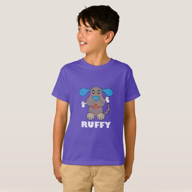 Ruffy - Camiseta Básica para Crianças (Frente Completa)