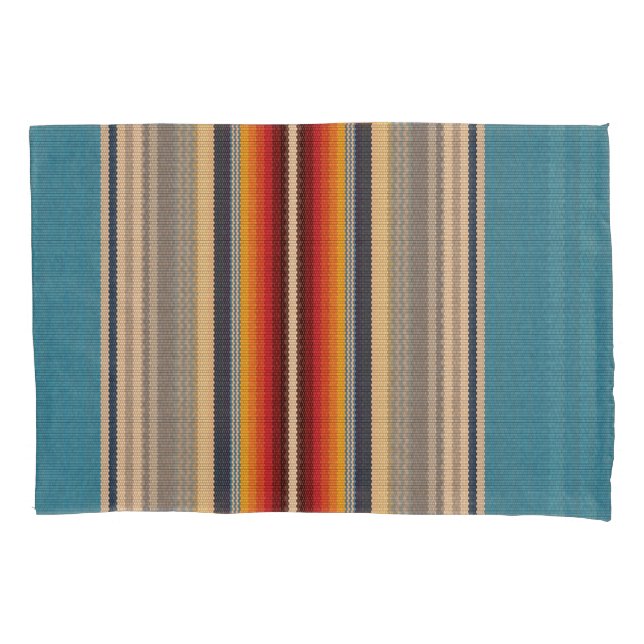 Rug Mexicano: Stripes Coloridas Sem Olhos. (Frente)