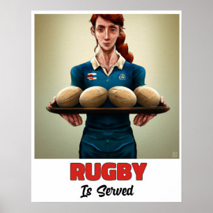 Rugby é servido - Impressão de pintura de rugby