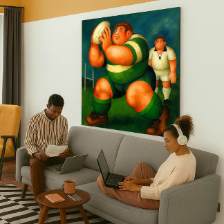 Rugby - Large Wrapped Canvas Art Print