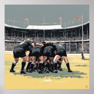 Rugby Maul Art Impressão