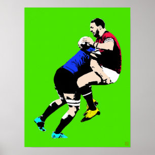 Rugby Pop Art - Impressão de pintura de rugby