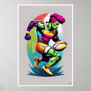 Rugby Warrior Art Impressão