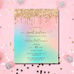 Ruído de Orçamento Glitter Dourado Doce 16 Anivers<br><div class="desc">Unidade de Design de Convite de festas Glitter Dourado O modelo é configurado para que tudo o que você precisa fazer é adicionar os detalhes da sua festa. Também estão disponíveis artigos de papelaria e de festa correspondentes.</div>