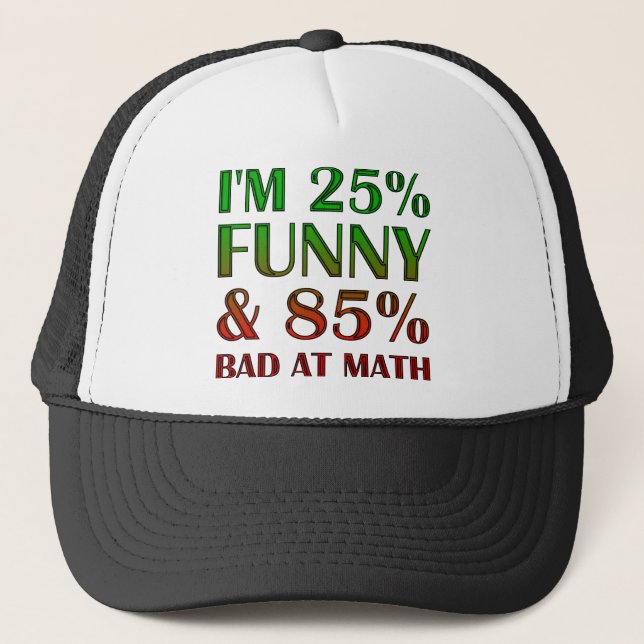 Ruim Em Matemática Boné Divertido De Caminhão (Frente)