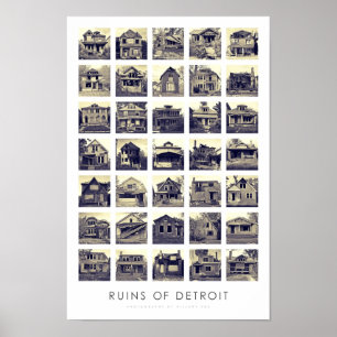 Ruínas da Poster de Detroit - Casas Abandonadas