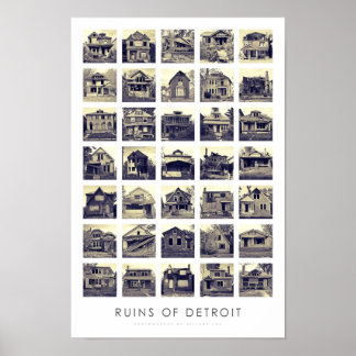 Ruínas da Poster de Detroit - Casas Abandonadas