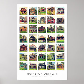 Ruínas da Poster de Detroit - Casas Abandonadas