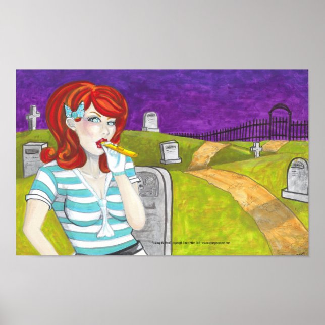 Ruiva w Kazoo em Graveyard, poster impressão (Frente)