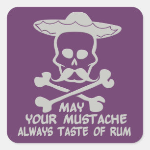 Rum Mustache - adesivos de cor personalizados