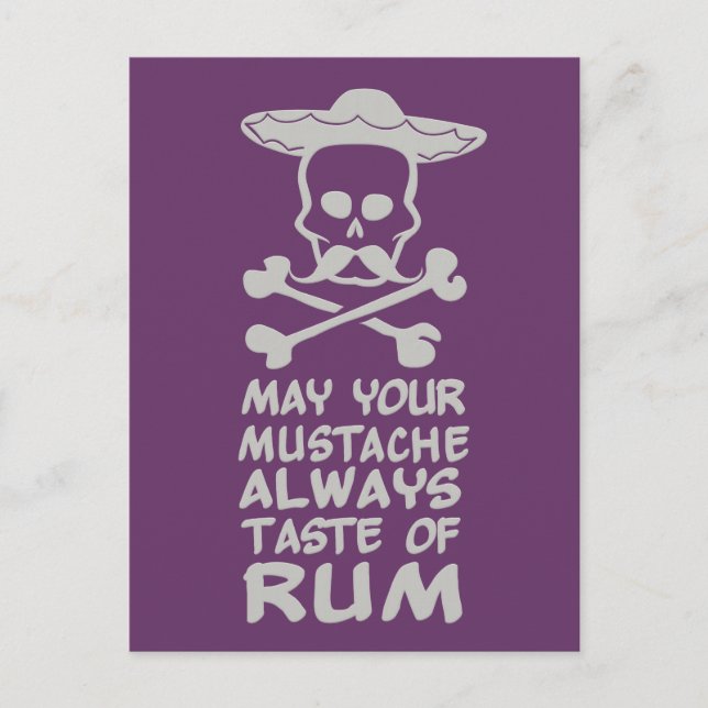 Rum Mustache - cartão postal personalizado (Frente)