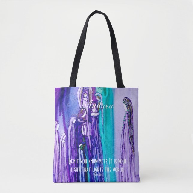 Rumi Arte Personalizada e Inspiracional Tote Bag (Frente)